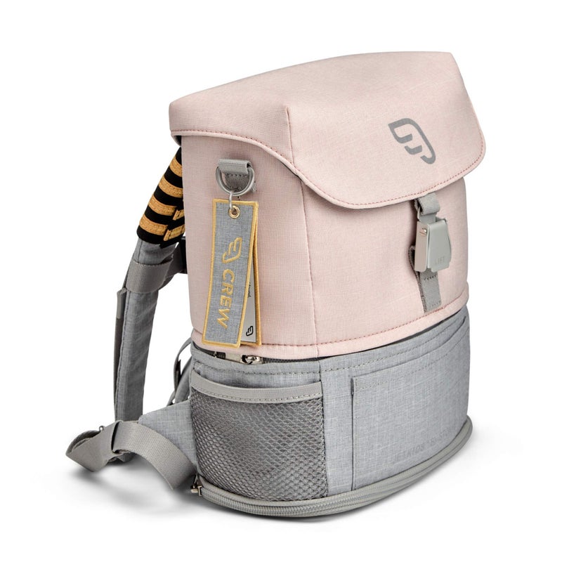 Stokke JetKids BackPack, Pink Lemonade - Expandable Design for Kids 2-7 Years Old - Easy-to-Clean, Water Repellent Fabric - Includes Pull-Out Seat Pad, Name Tag & Detachable Captain Stripes - Image 1